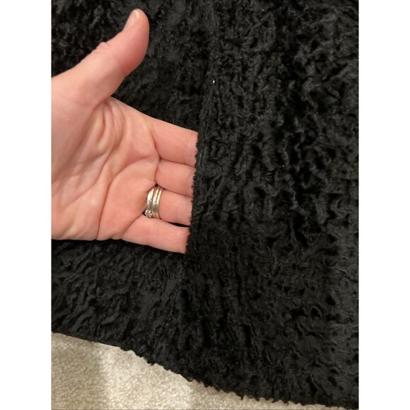 Vintage 1940's-50's Black Persian Lamb Fur Coat With Mink Collar /Size Medium - Picture 9 of 16